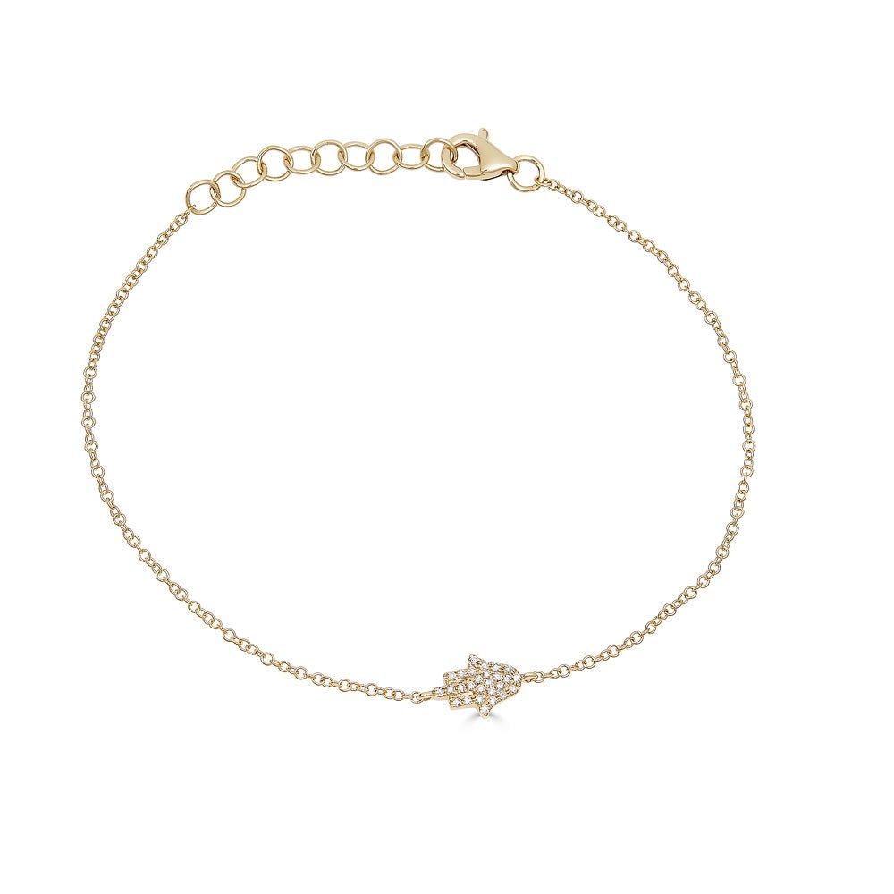 14K Hamsa Hand Diamond Bracelet - Nolita