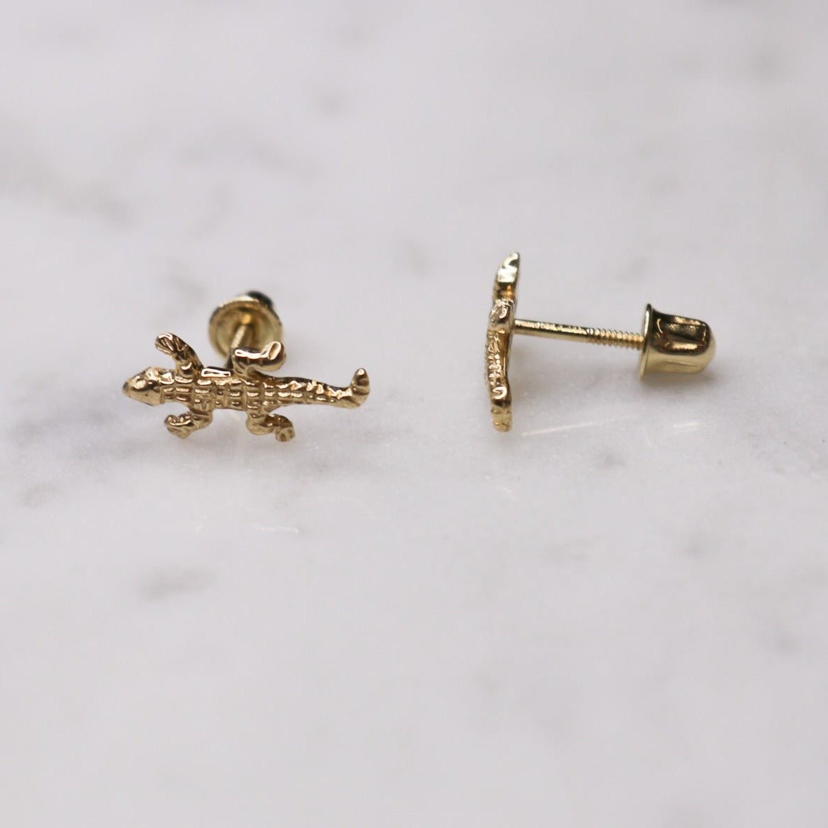 14K Lizard Studs - Nolita