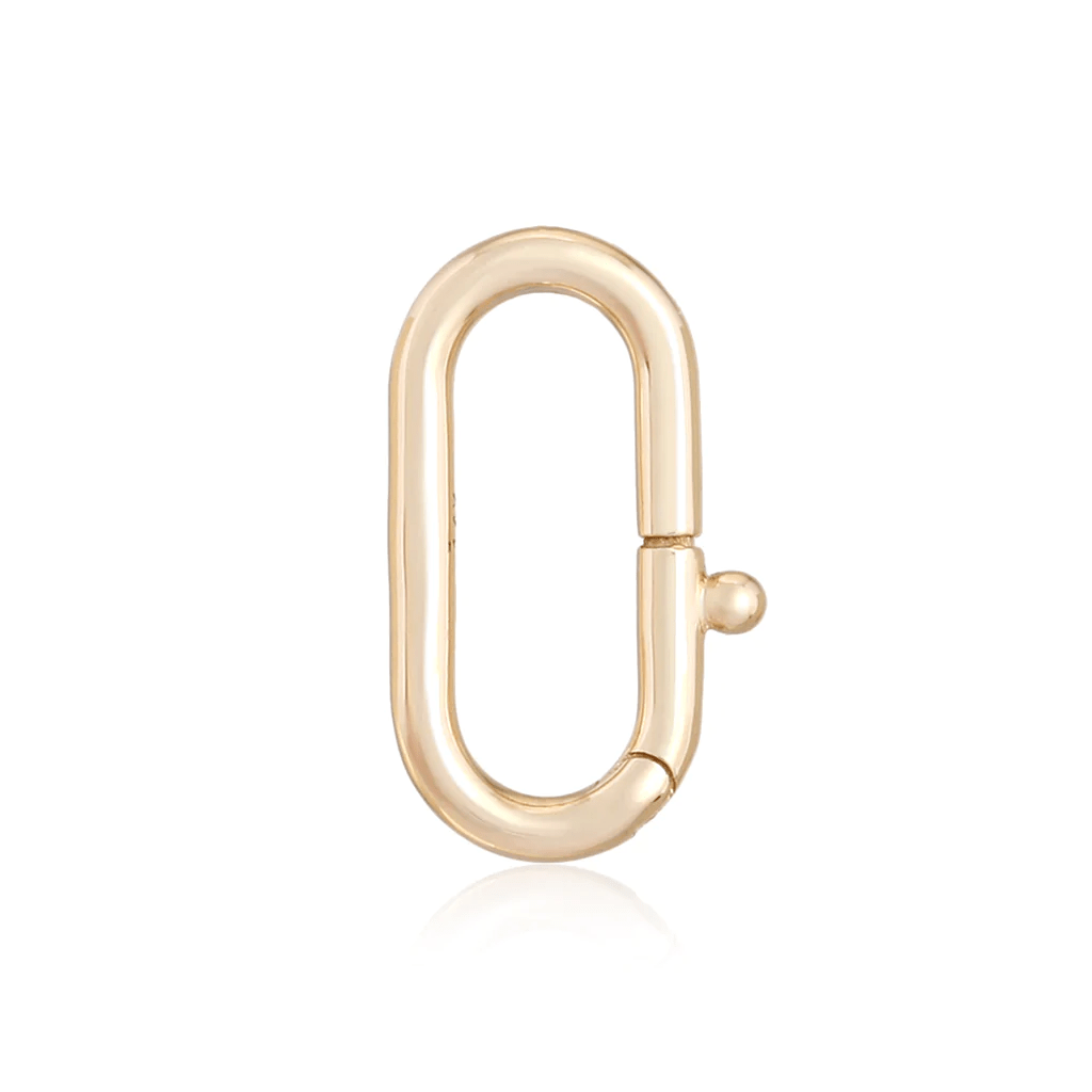14K Mini Oval Clasp Lock - Nolita