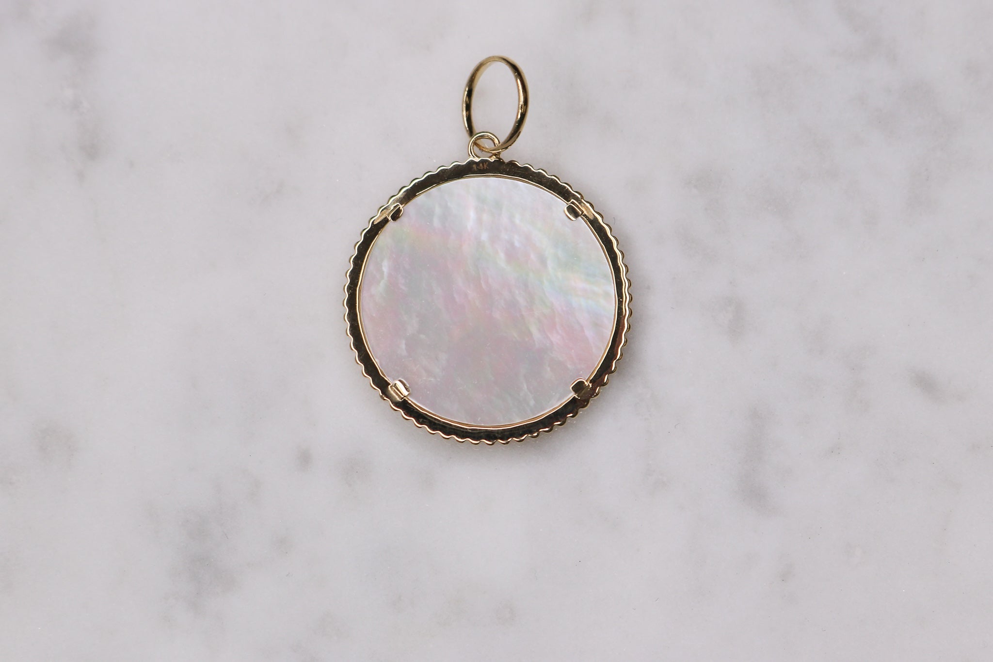 14K Mother Of Pearl Compass Charm - Nolita