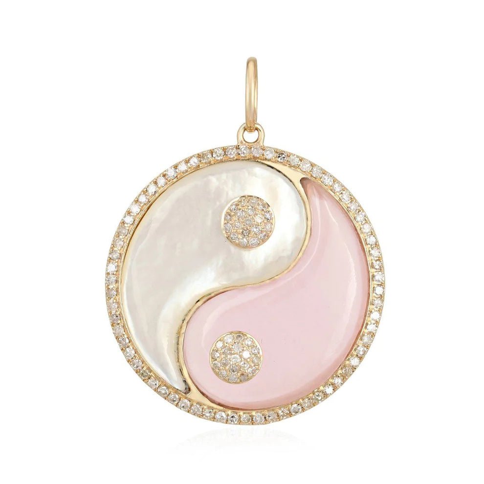 14K Pink Ying Yang Diamond Medallion - Nolita