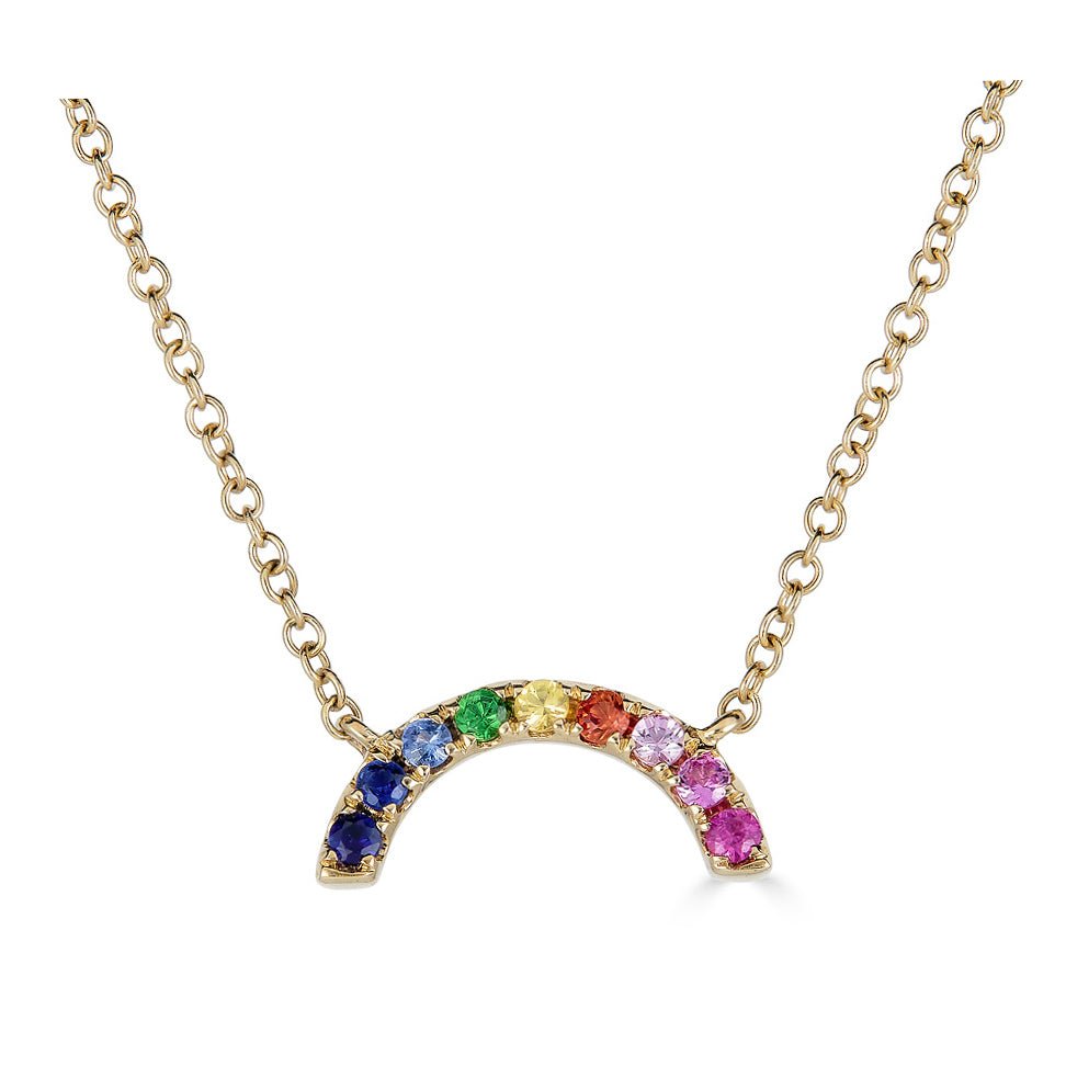 14K Rainbow Sapphire Necklace - Nolita