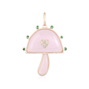 14K Rose Quartz Mushroom Charm - Nolita
