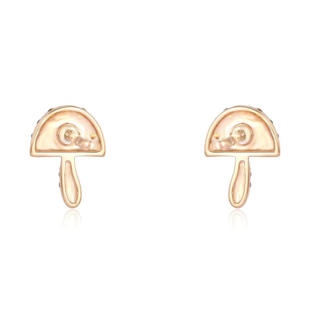 14K Ruby Mushroom Stud Earrings - Nolita