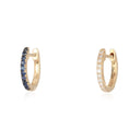 14K Sapphire and Diamond Double Sided Huggies - Nolita