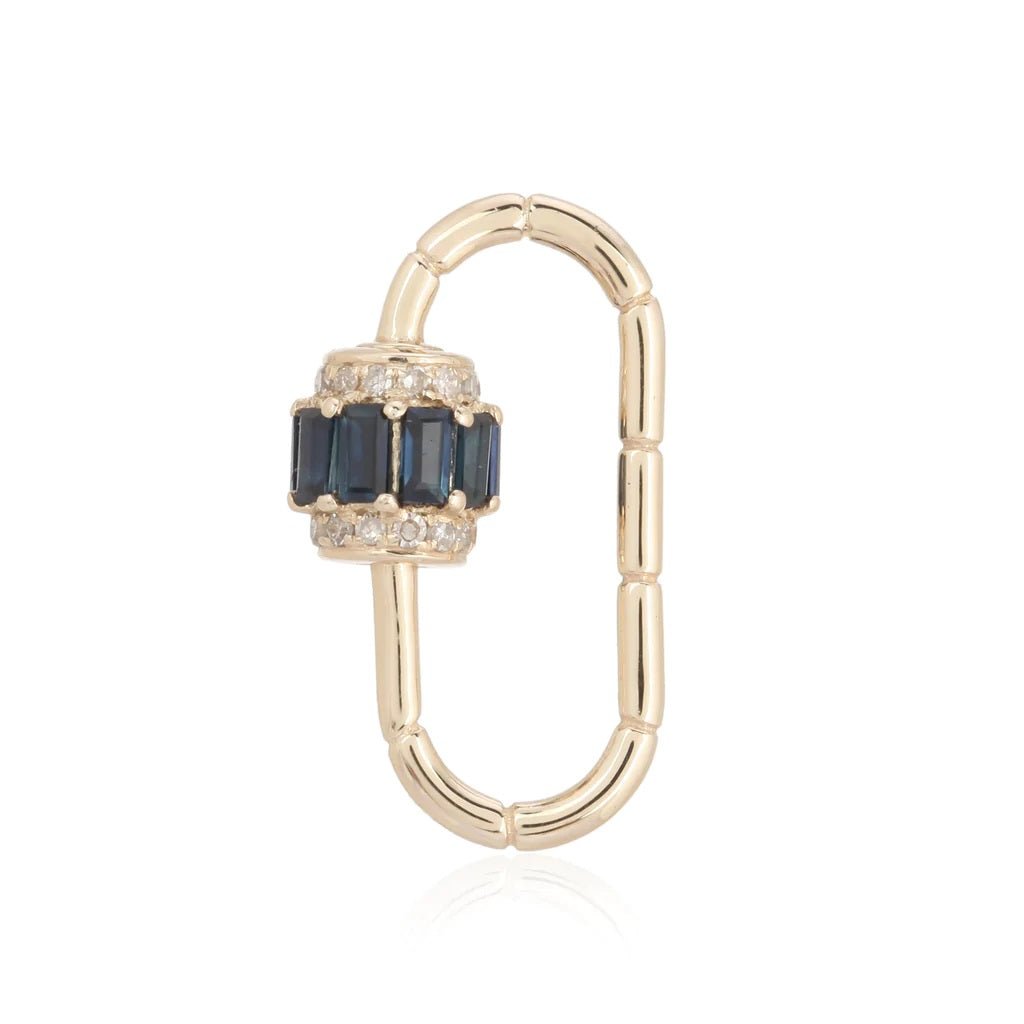 14K Sapphire Diamond Lock - Nolita