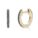 14K Sapphire Huggie Hoop Earrings - Nolita