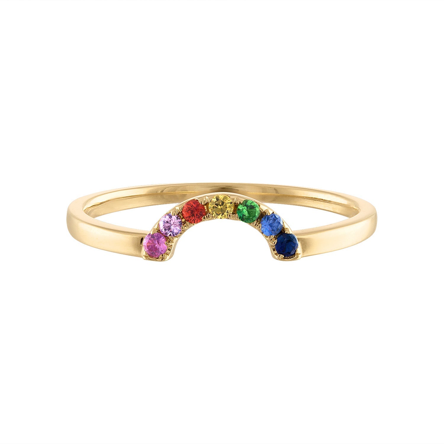 14k Sapphire Rainbow Ring - Nolita