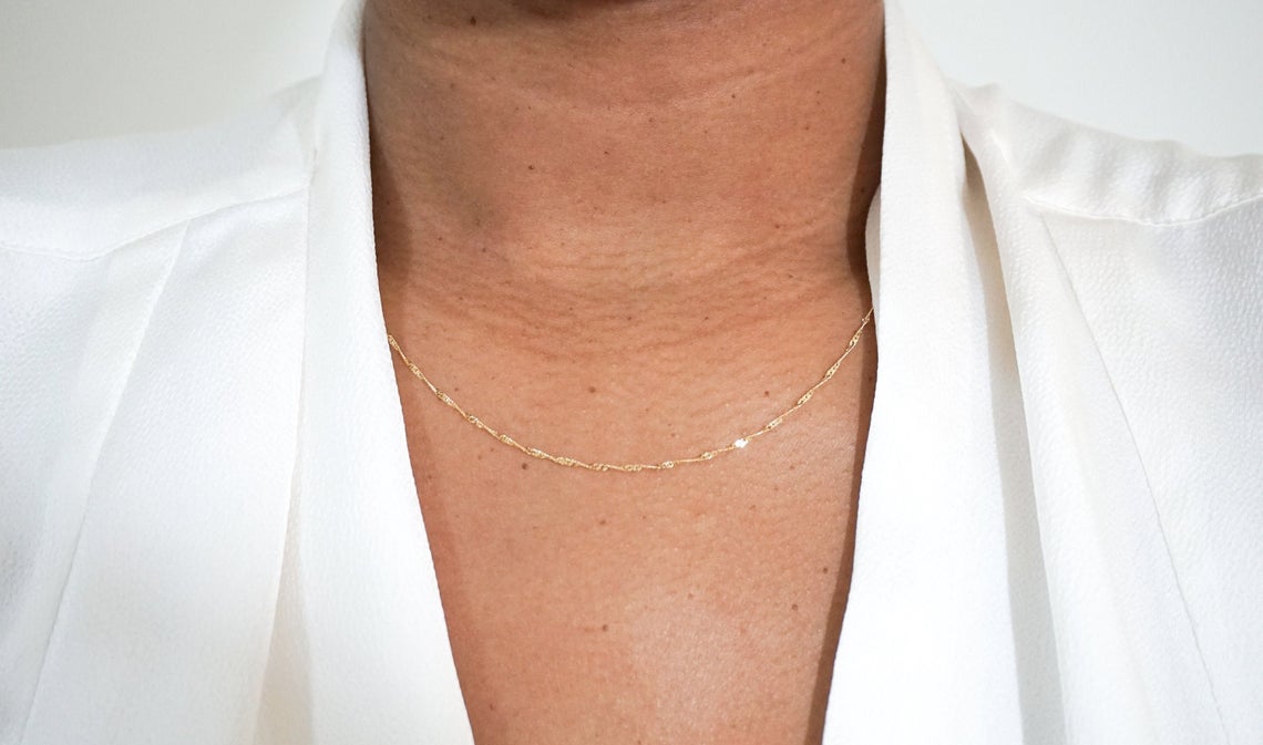 14k Singapore Chain Necklace - Nolita