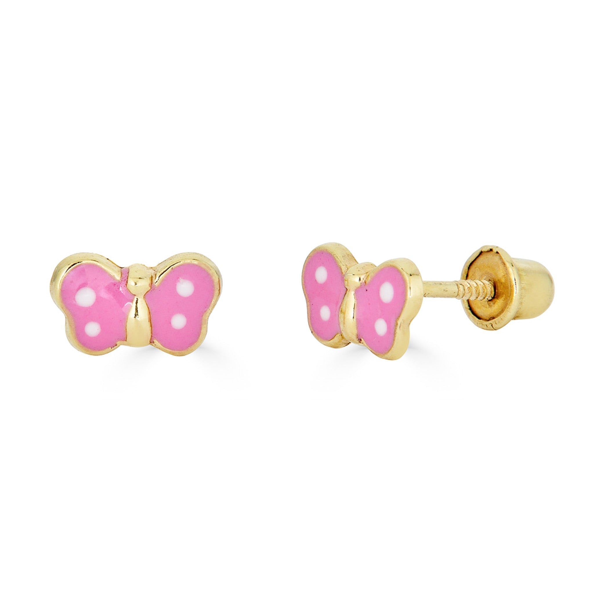 14K Small Enamel Dark Purple Butterfly Studs - Nolita