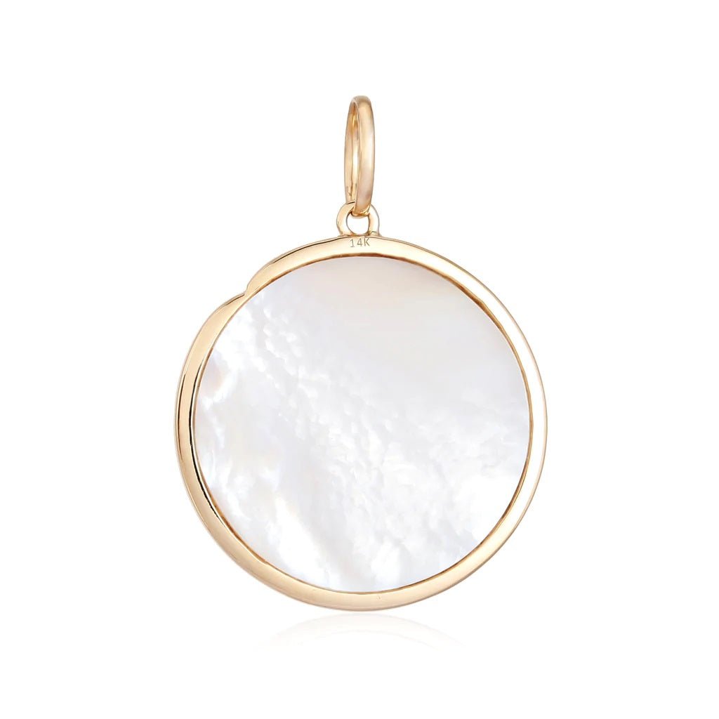 14K Snake Mother Of Pearl Charm - Nolita