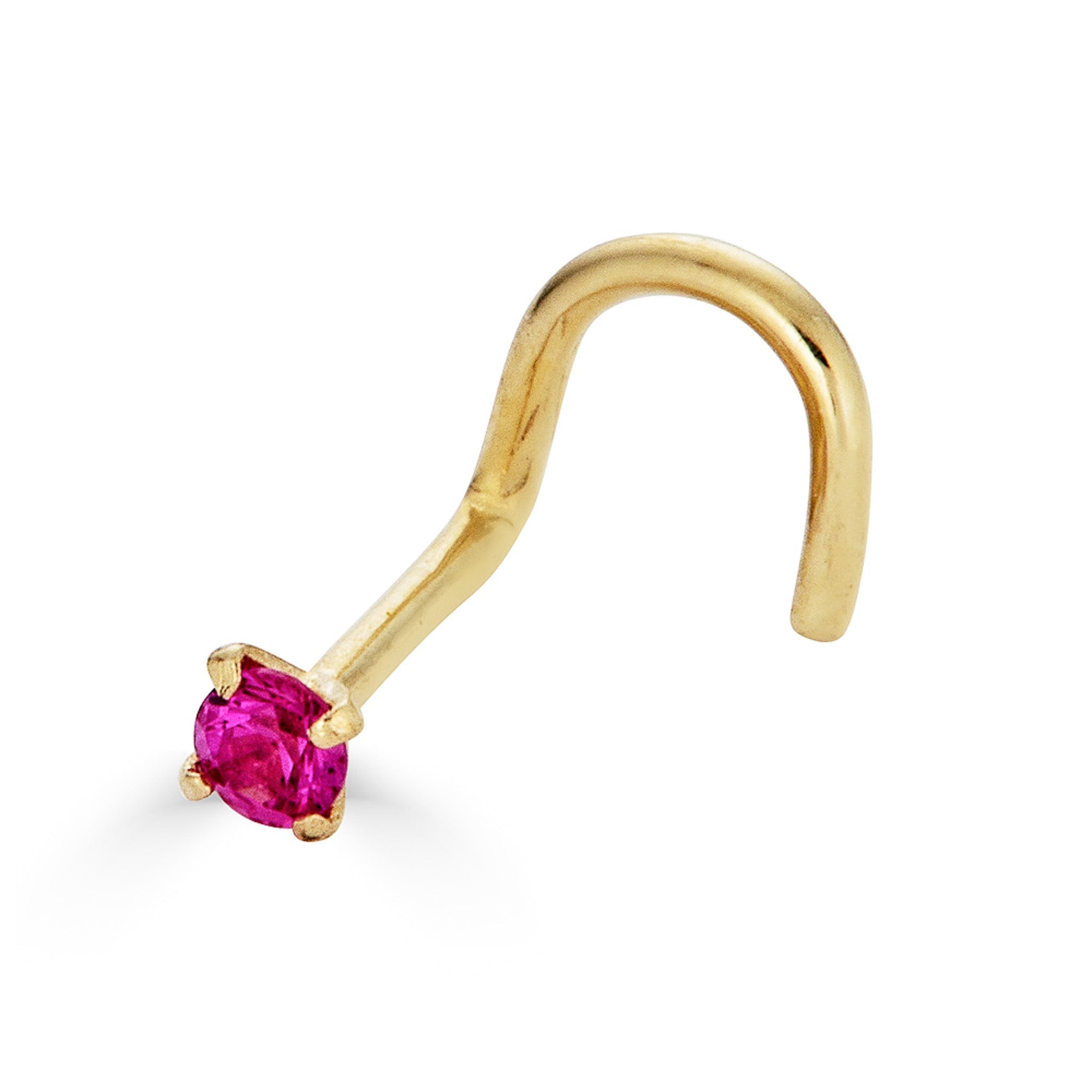 14K Solid Gold CZ Nose Stud - Nolita