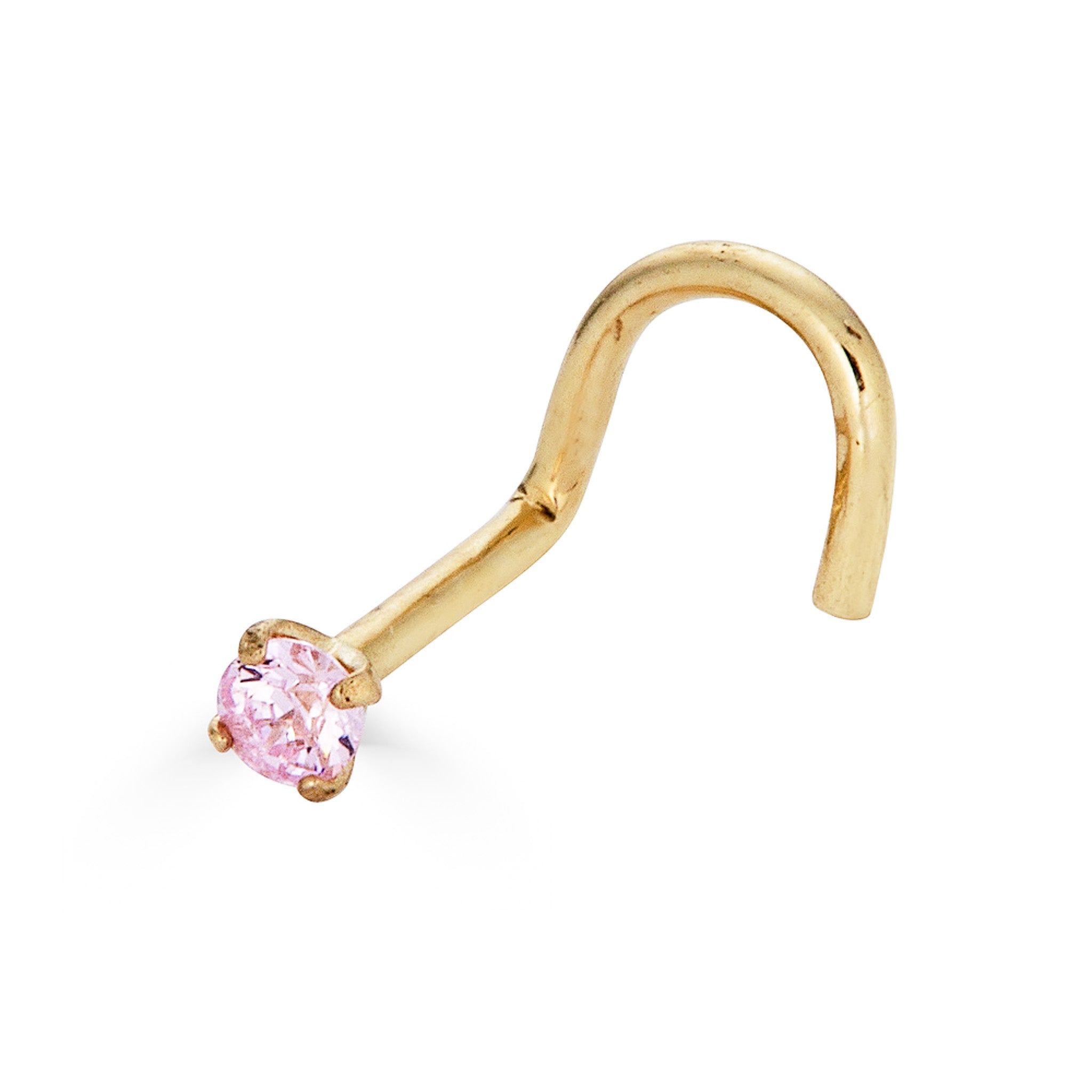 14K Solid Gold CZ Nose Stud - Nolita