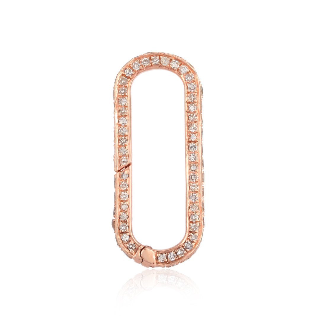 14K Solid Gold Large Diamond Enhancer Charm Pendant Lock - Nolita