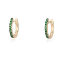 14K Tsavorite and Diamond Double Sided Huggies - Nolita