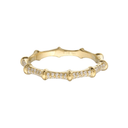 14K Yellow Gold Bamboo Diamond Ring - Nolita