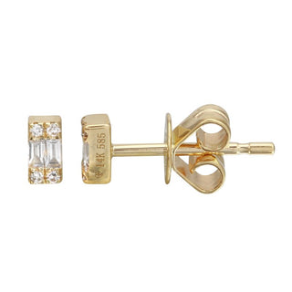 14K Diamond Baguette Stud Earrings