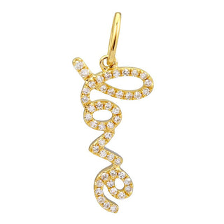 14K Diamond Love Charm