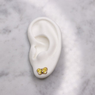 14K Large Enamel Blue Butterfly Studs