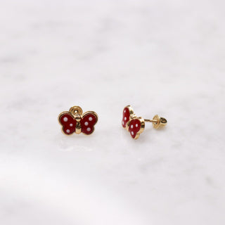14K Large Enamel Yellow Butterfly Studs
