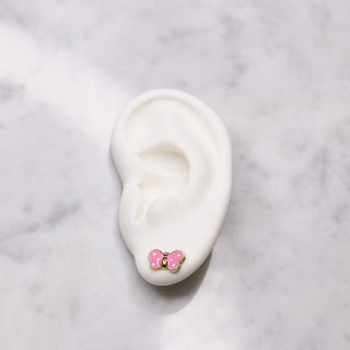14K Large Enamel Blue Butterfly Studs