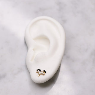 14K Enamel Horse Studs