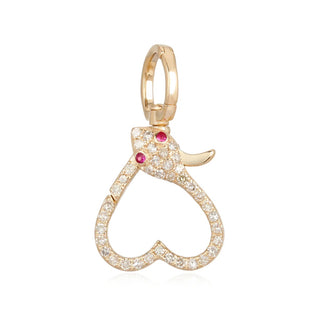 14K Ruby Diamond Snake Diamond Lock