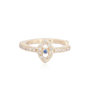 14K Evil Eye Diamond Ear Cuff