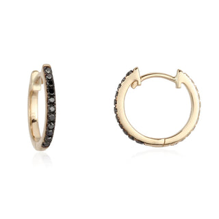14K Double Sided Black Diamond Huggies