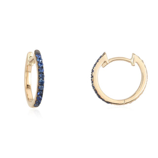 14K Double Sided Blue Sapphire Huggies