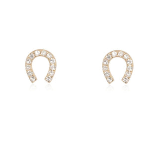 14K Diamond Horseshoe Earrings