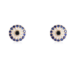 14K Diamond Evil Eye Earrings