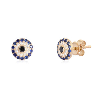 14K Diamond Evil Eye Earrings