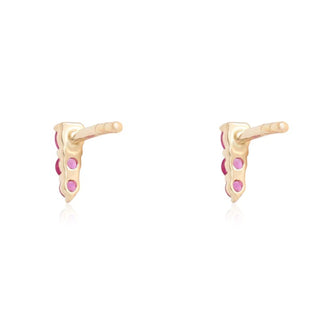 14K Pink Sapphire Stud Earrings