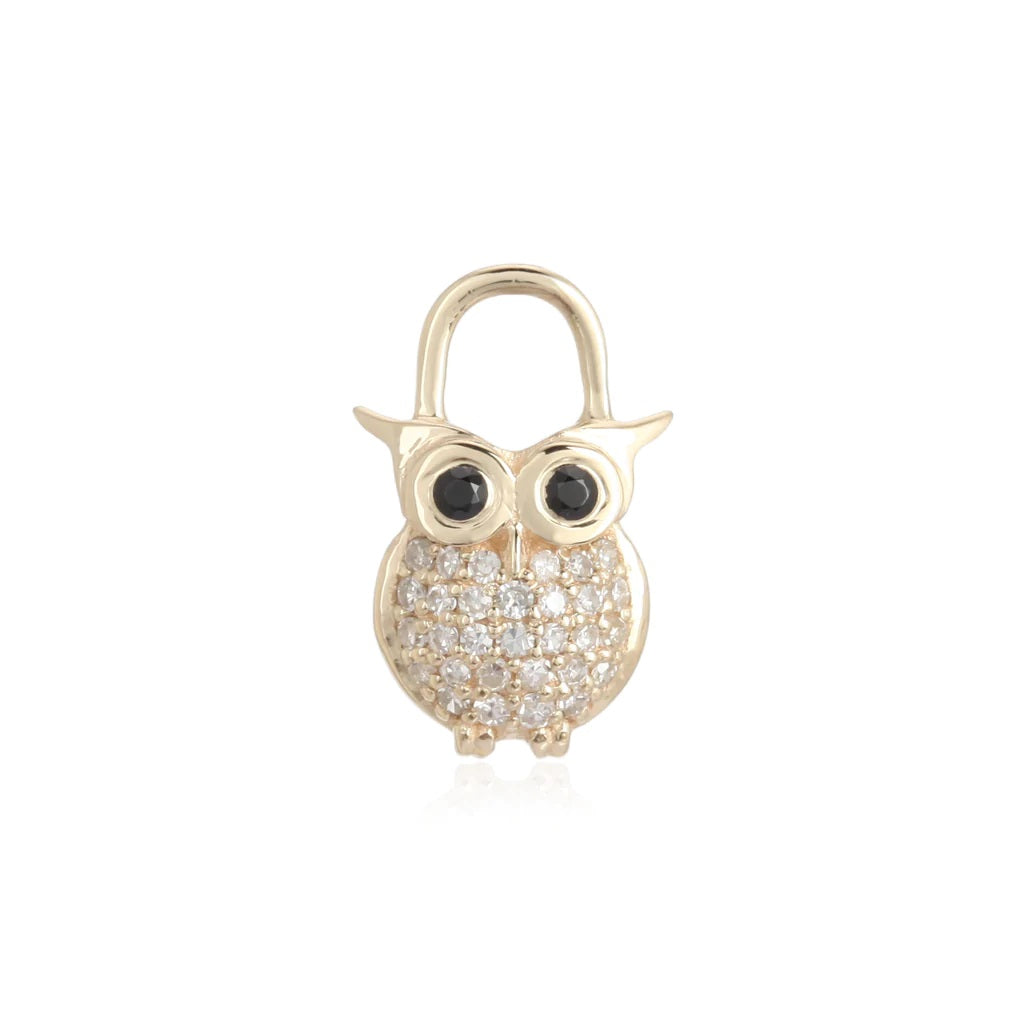 14K Mini Owl Charm