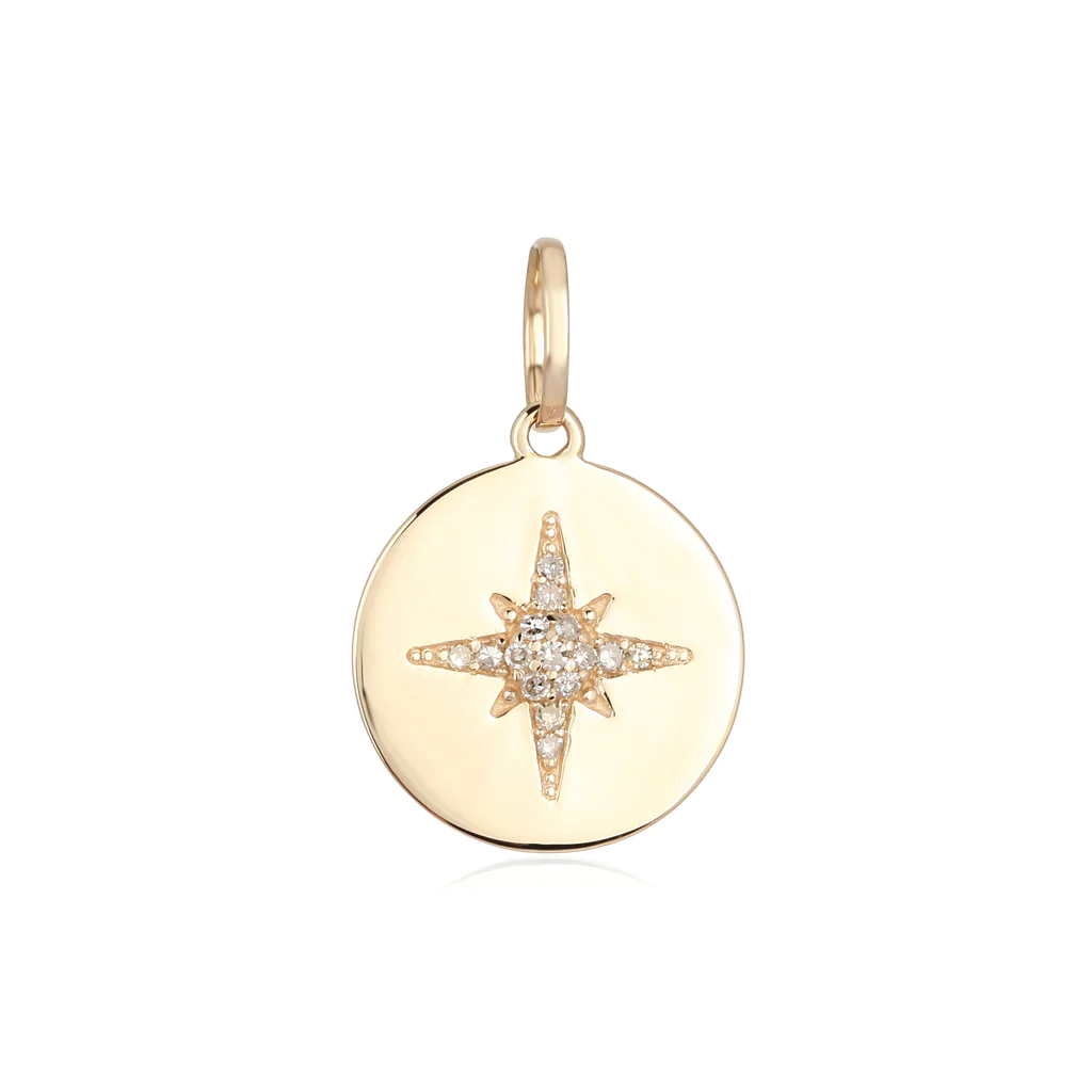 14K Diamond North Star Charm
