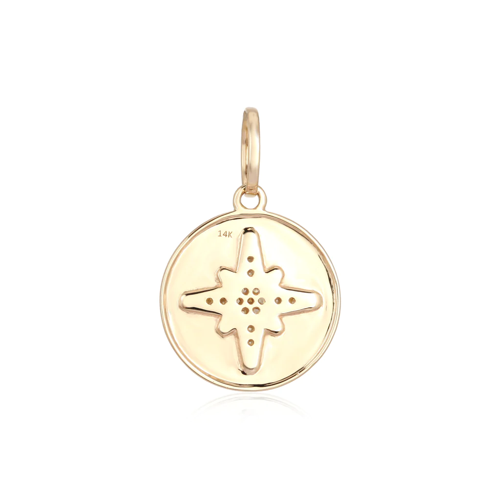 14K Diamond North Star Charm