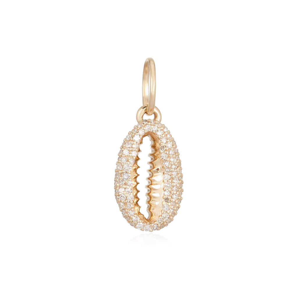 14K Diamond Shell Charm