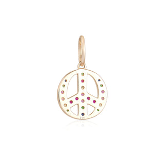 14K Multi Sapphire Peace Charm