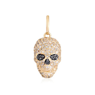 14K Diamond Skull Charm