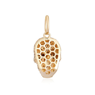 14K Diamond Skull Charm