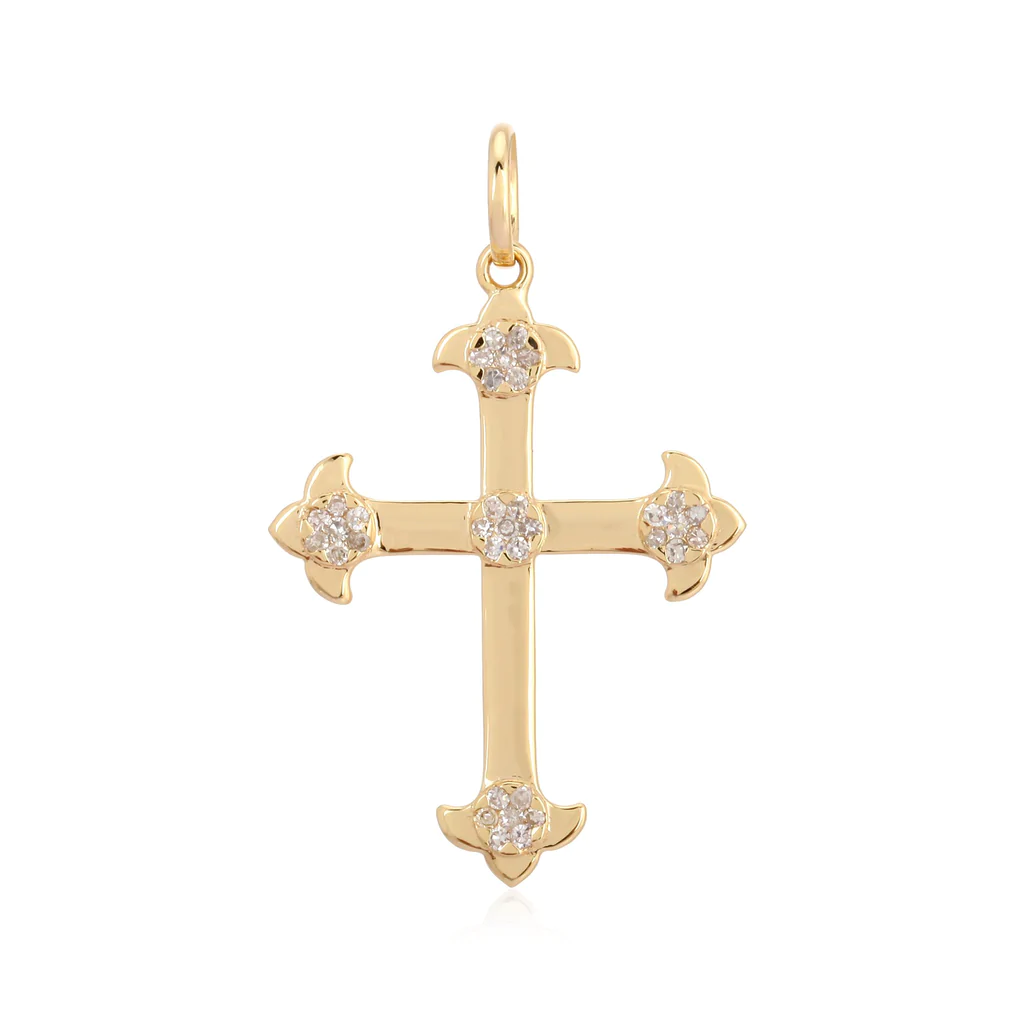 14K Cross Charm