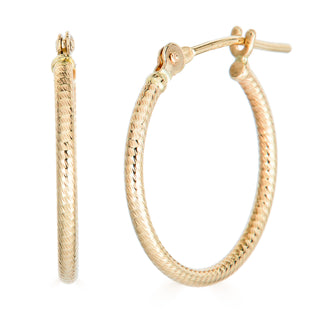 14k Snake Textured Hoop Earrings